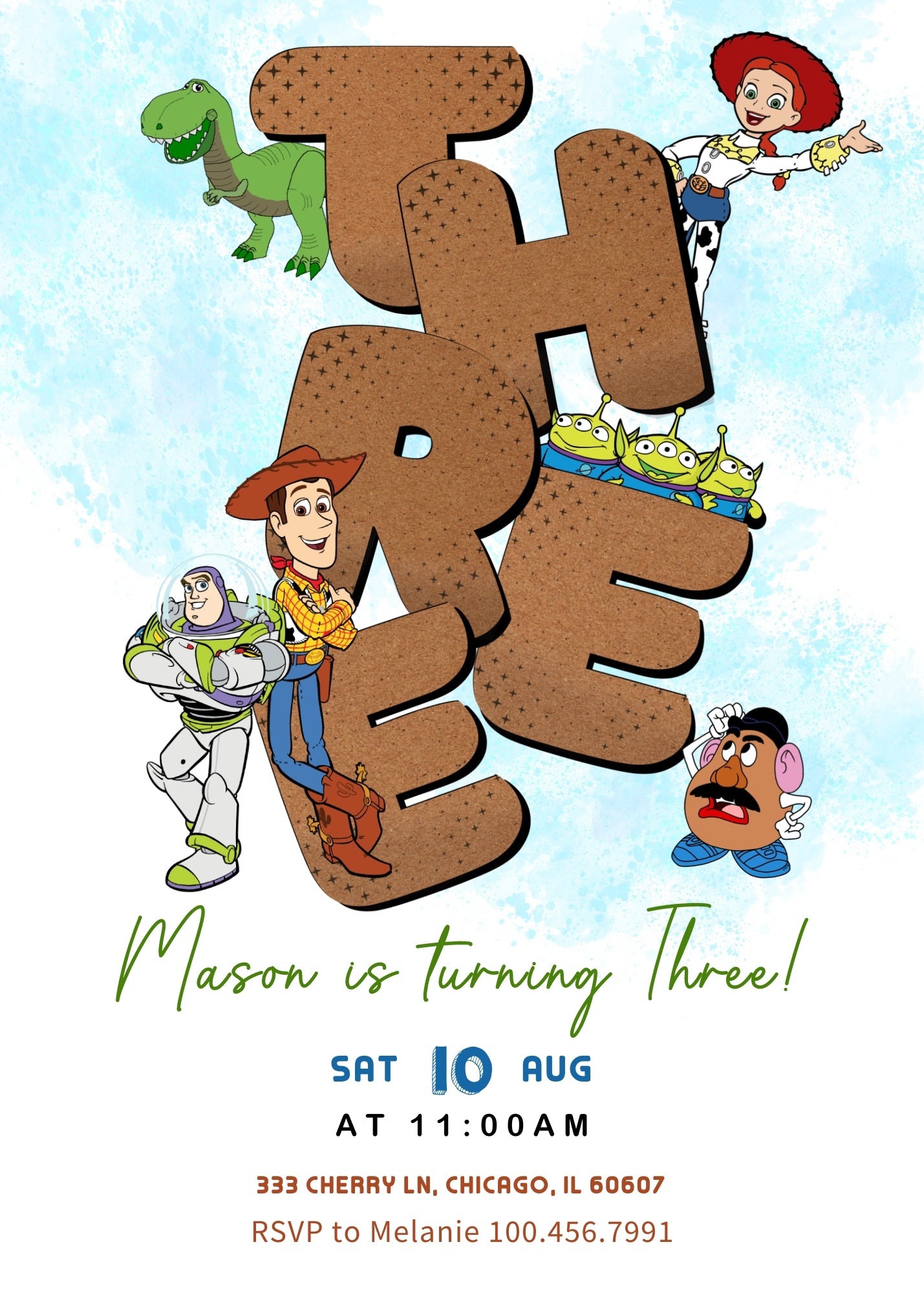 Toy Story Woody customizable invitation template | Share or Print | VX614