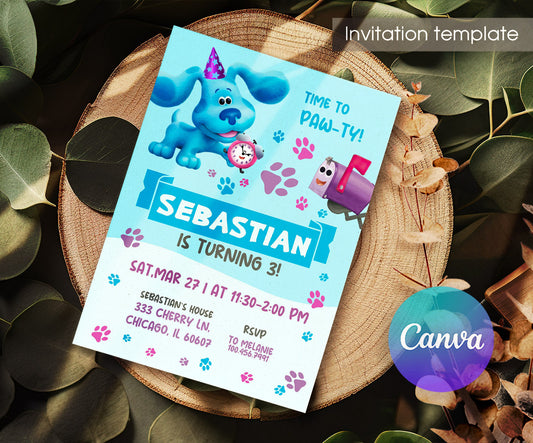 Blue's Clues Puppy customizable invitation template | Share or Print | TP164