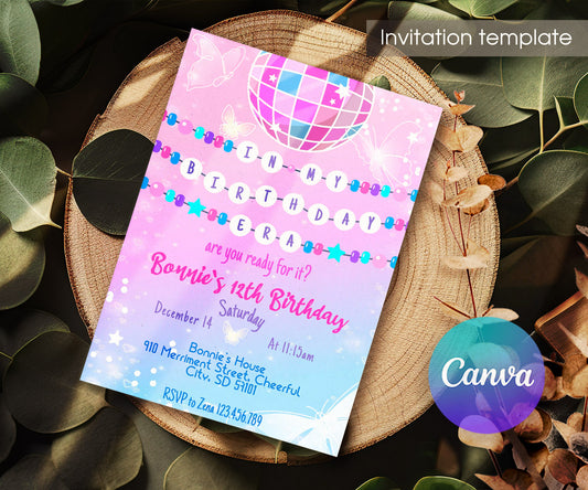 Taylor Swift Eras Tour customizable invitation template | Share or Print | girl | RE014