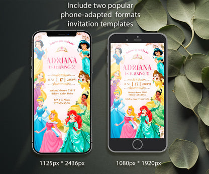 Disney Princess customizable invitation template | Share or Print | girl | VO257