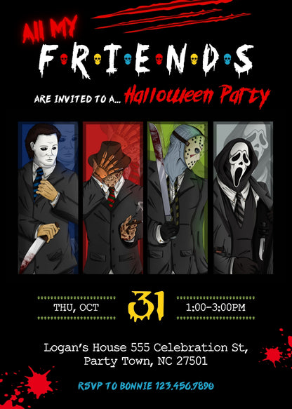 Horror Killer Movie Party customizable invitation template | Share or Print | LE463