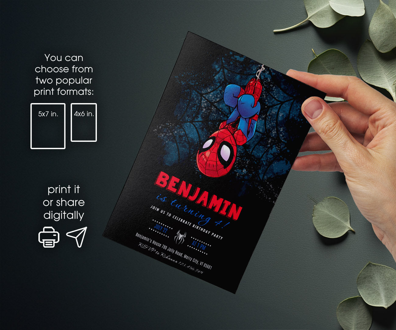 Spidey and His Amazing Friends customizable invitation template | Share or Print | boy | WI438