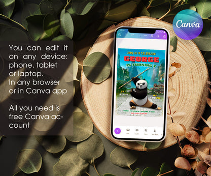 Kung Fu Panda Po customizable invitation template | Share or Print | OQ951