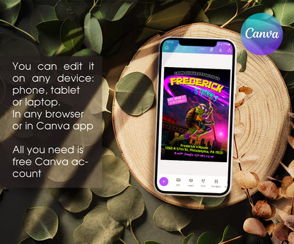 Teenage Mutant Ninja Turtles Mutant Mayhem customizable invitation template | Share or Print | boy | UZ335