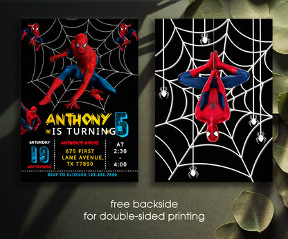 Spiderman Marvel Superhero customizable invitation template | Share or Print | boy | AK679