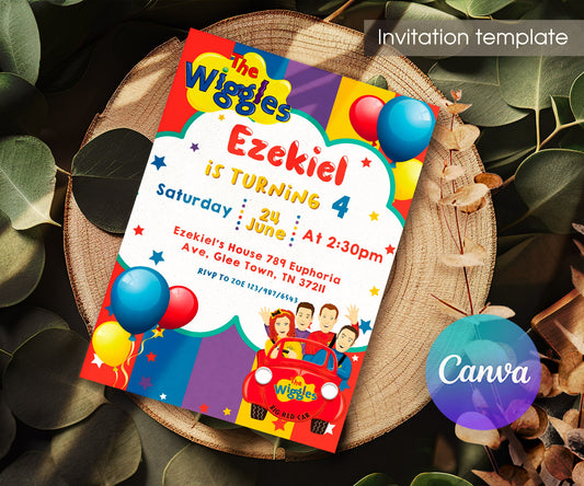 Wiggles One Finger One Thumb customizable invitation template | Share or Print | LF061