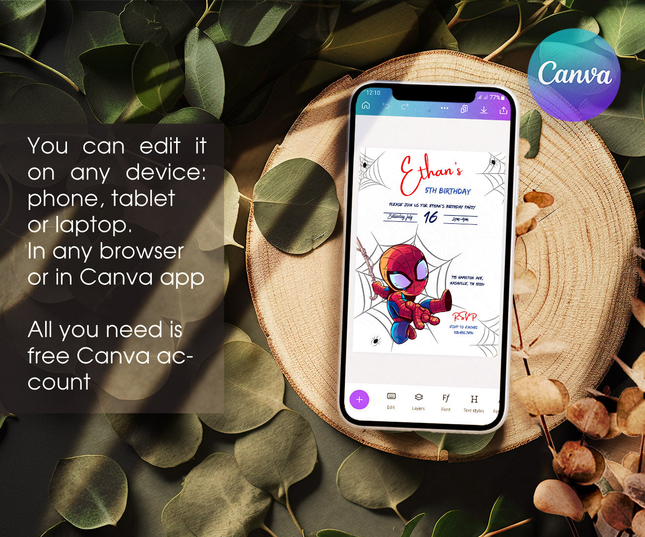 Spidey and His Amazing Friends customizable invitation template | Share or Print | boy | YP947