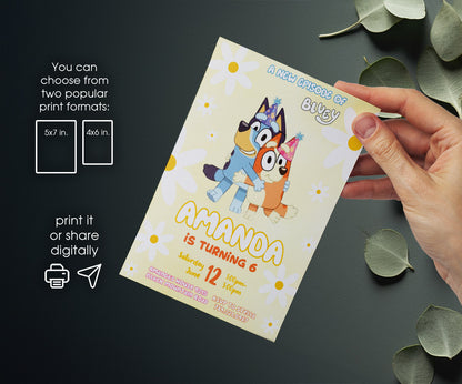 Bluey Bingo customizable invitation template | Share or Print | WI498