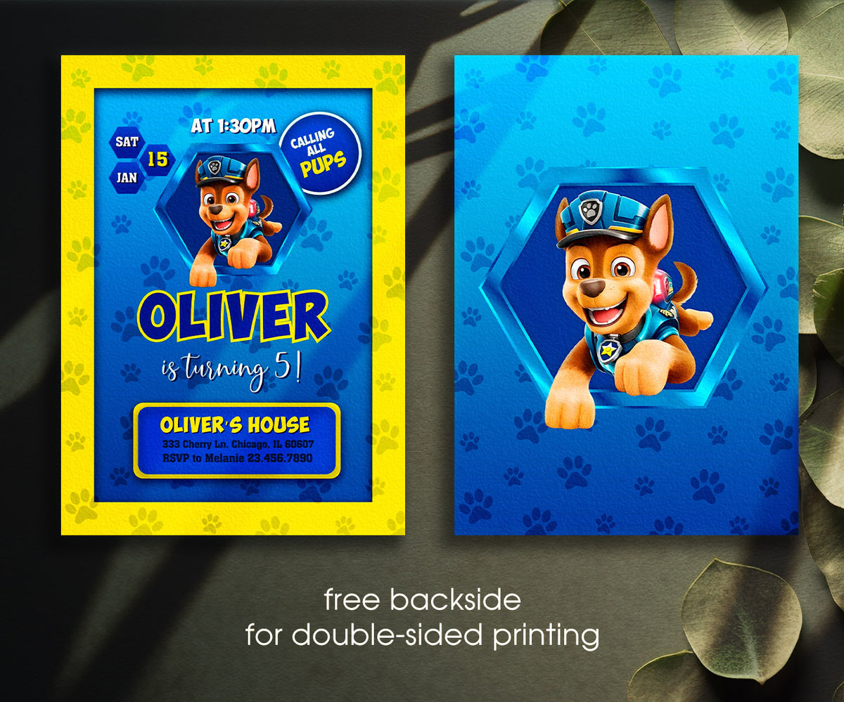 PAW Patrol customizable invitation template | Share or Print | WG461