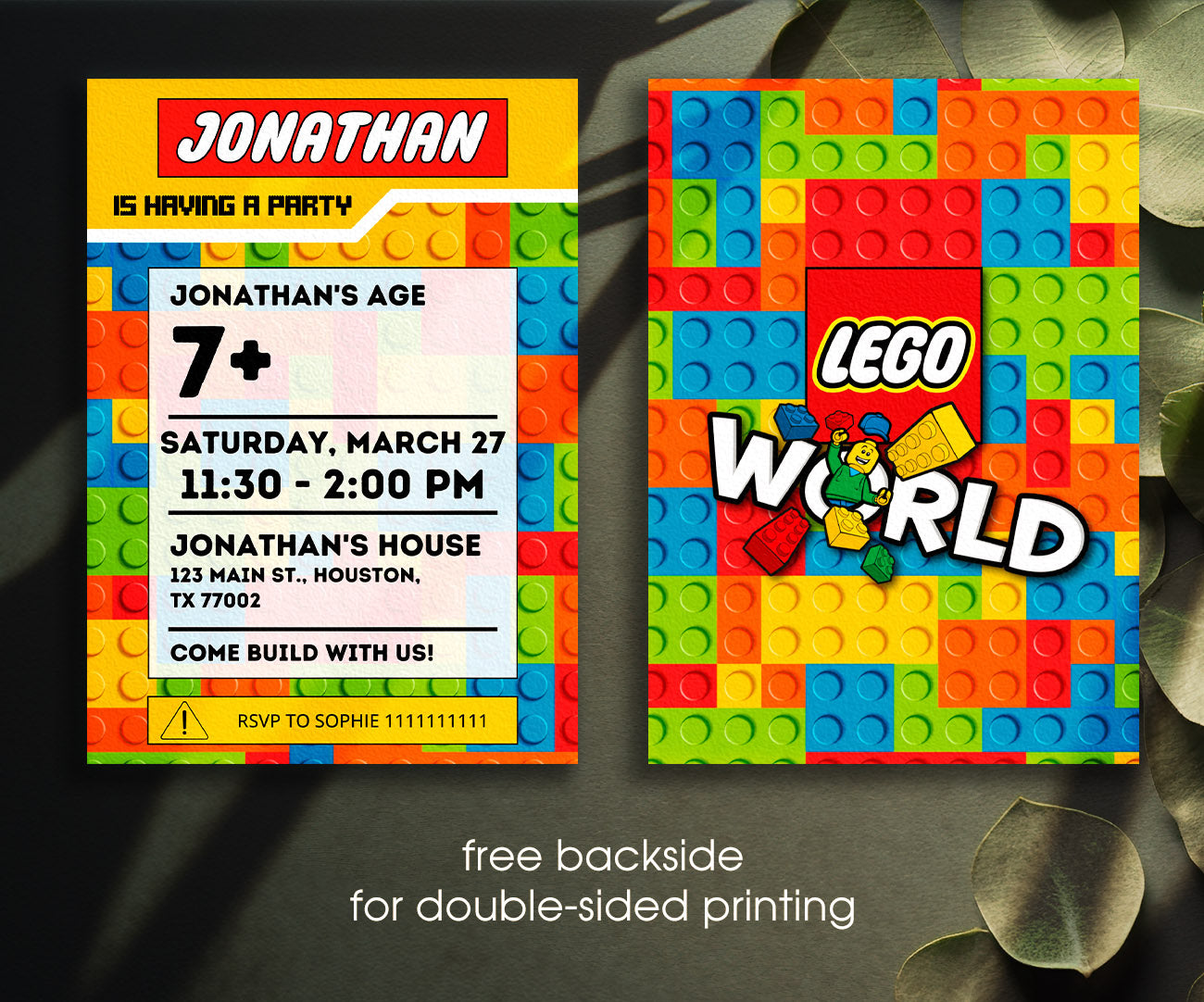 Lego customizable invitation template | Share or Print | TF305