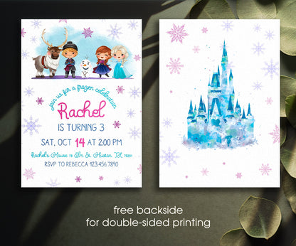 Frozen Elsa customizable invitation template | Share or Print | girl | EA924