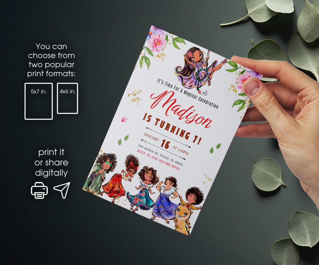 Encanto Mirabel customizable invitation template | Share or Print | girl | GH924