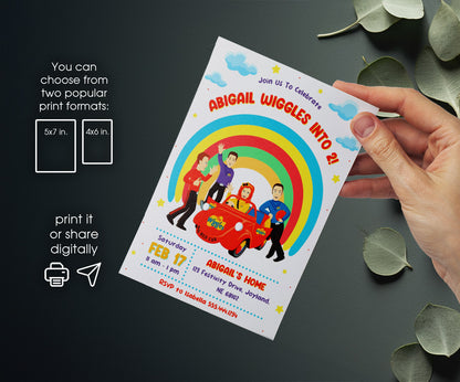 Wiggles One Finger One Thumb customizable invitation template | Share or Print | YL935