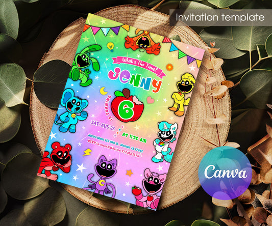 Smiling Critters customizable invitation template | Share or Print | XP838