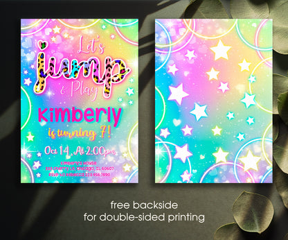 Trampoline Jump Party customizable invitation template | Share or Print | QF269