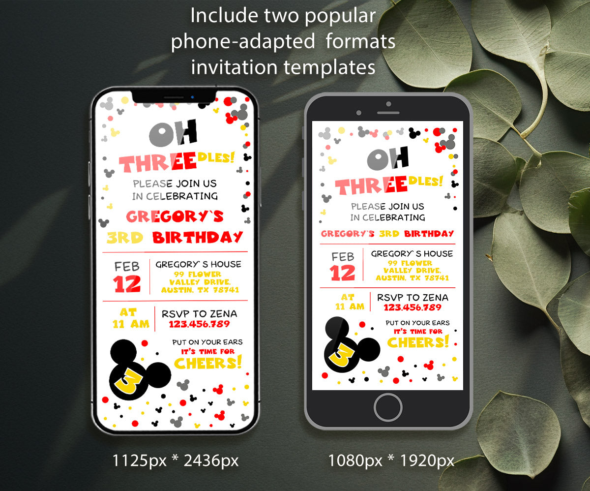 Mickey Mouse and Friends customizable invitation template | Share or Print | EO645