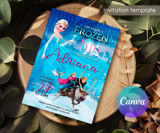 Frozen Elsa customizable invitation template | Share or Print | girl | JJ228