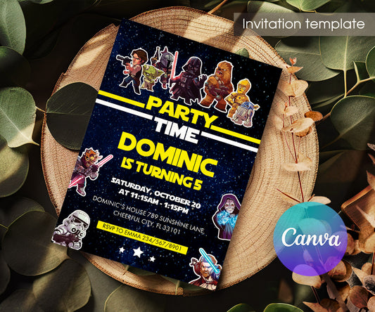 Star Wars Darth Vader customizable invitation template | Share or Print | boy | OY649