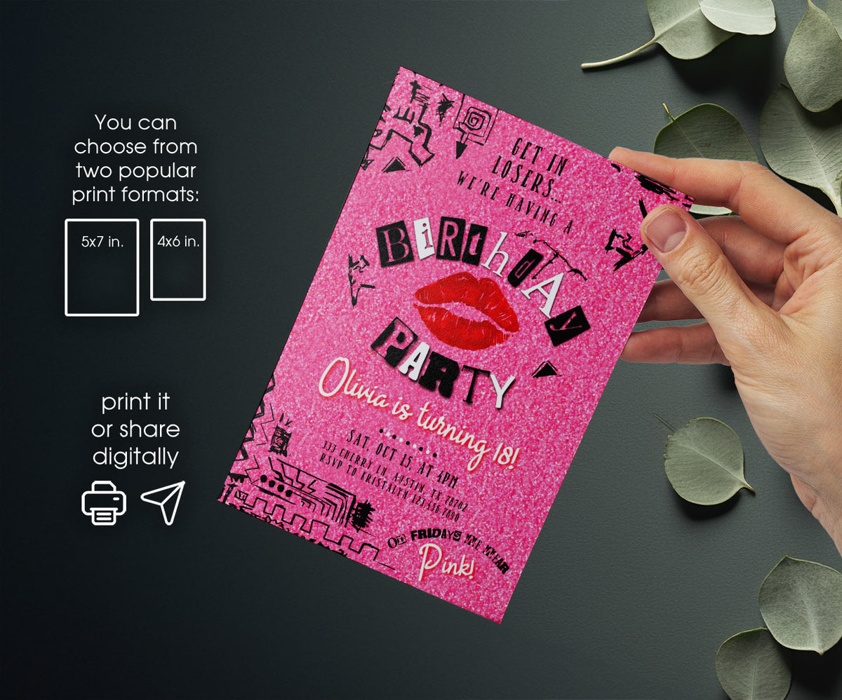 Mean Girls customizable invitation template | Share or Print | girl | SM524