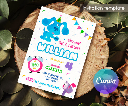 Blue's Clues Puppy customizable invitation template | Share or Print | RU385