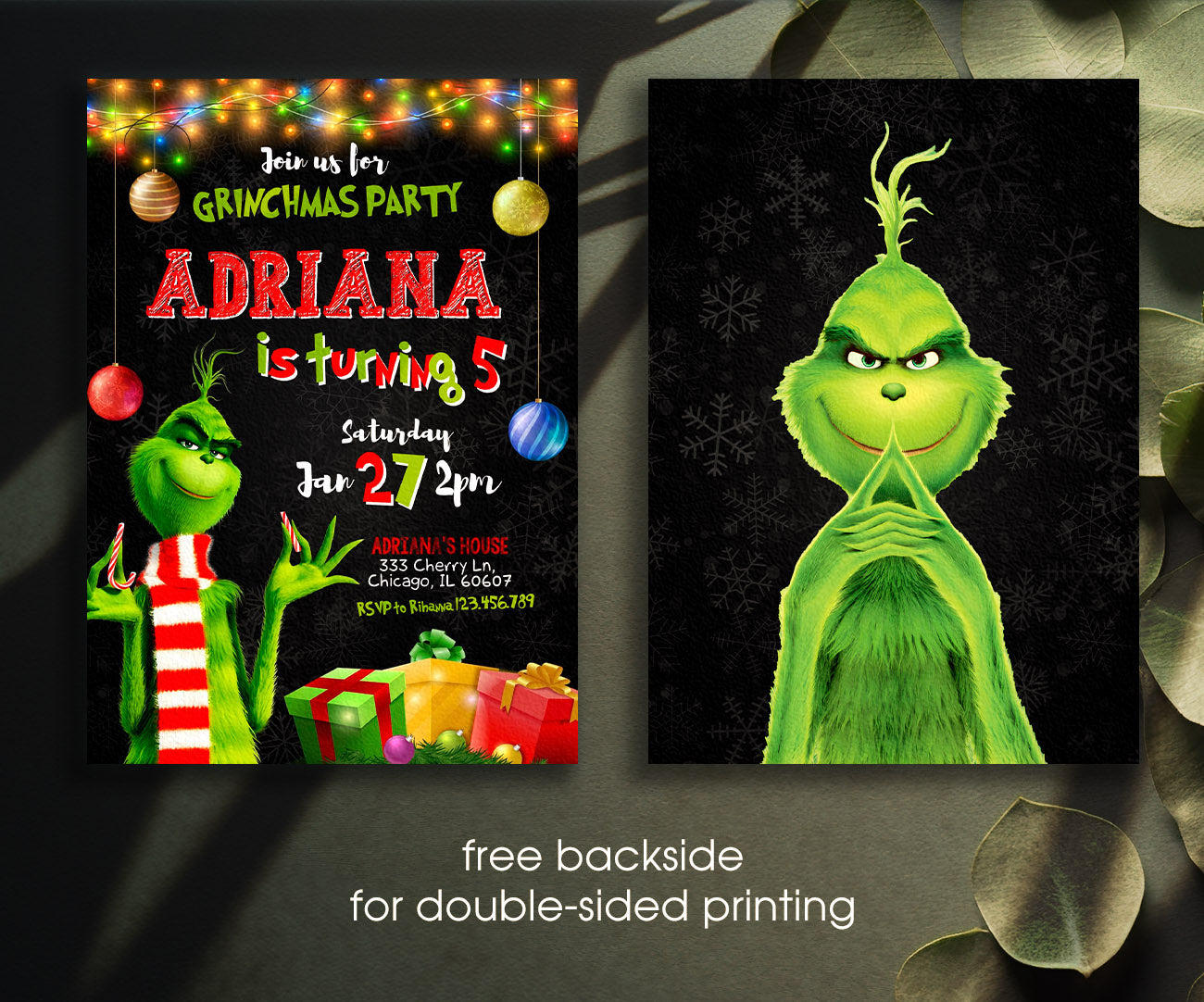 The Grinch  Merry Grinchmas customizable invitation template | Share or Print | TL014