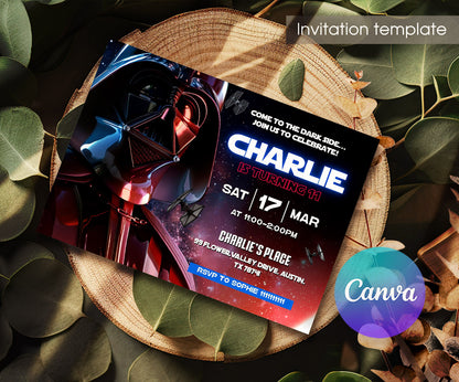 Star Wars Darth Vader customizable invitation template | Share or Print | boy | GX963