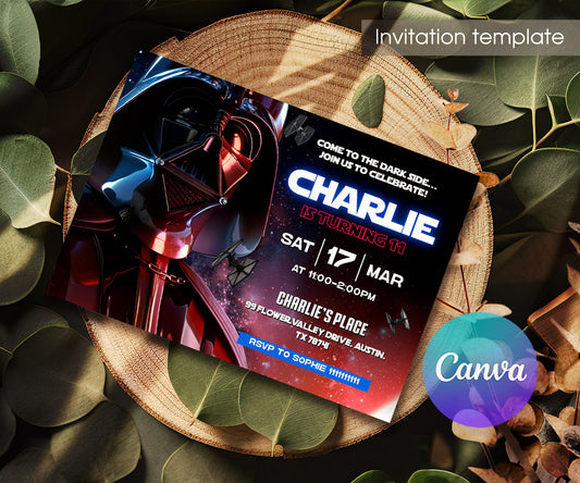 Star Wars Darth Vader customizable invitation template | Share or Print | boy | GX963