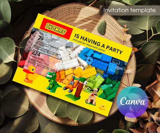 Lego customizable invitation template | Share or Print | OC332