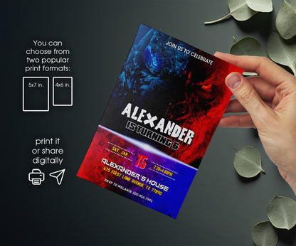 Godzilla X King Kong customizable invitation template | Share or Print | AV598