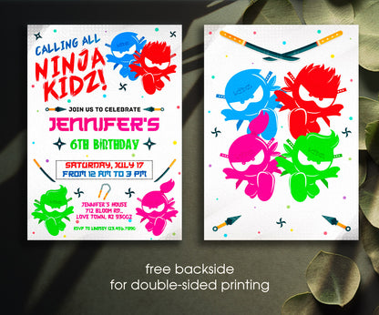 Ninja Kidz TV customizable invitation template | Share or Print | EX047