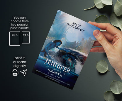 Avatar The Way of Water customizable invitation template | Share or Print | UI019