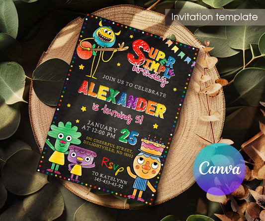 Super Simple Songs customizable invitation template | Share or Print | PP925