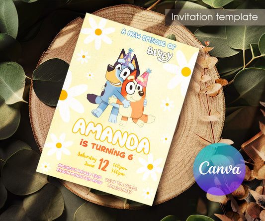 Bluey Bingo customizable invitation template | Share or Print | WI498