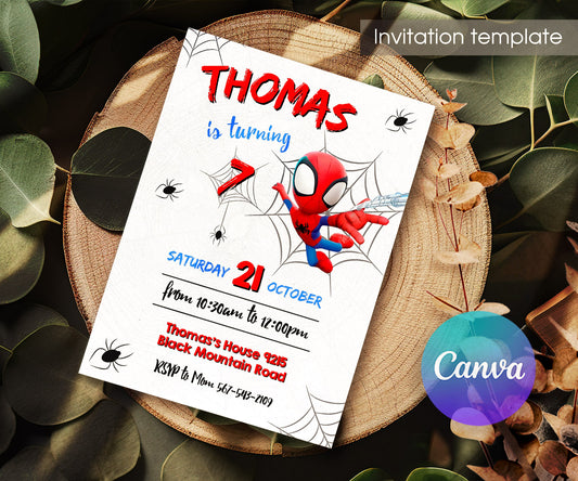 Spidey and His Amazing Friends customizable invitation template | Share or Print | boy | SK553