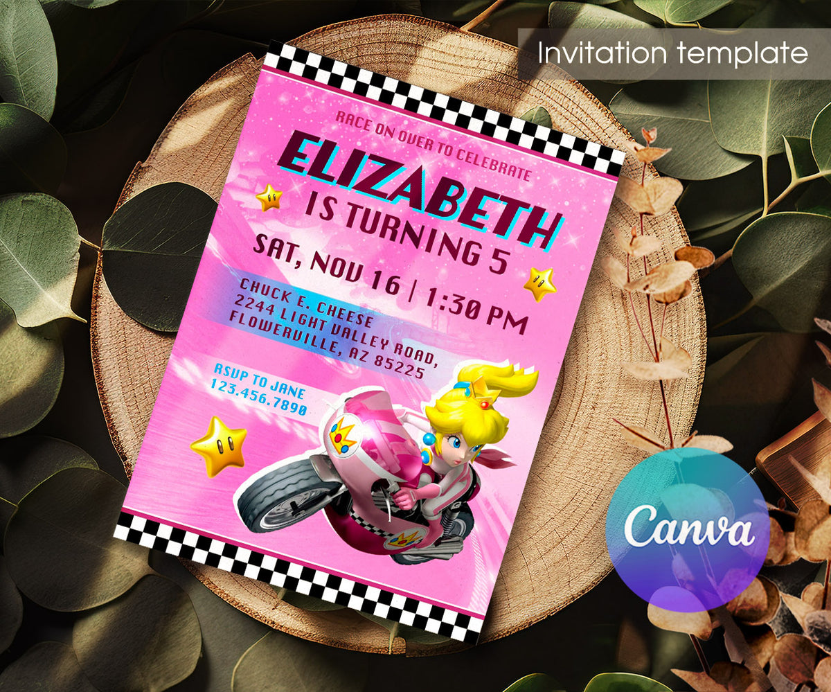 Mario Kart Gamer customizable invitation template | Share or Print | boy | BW981