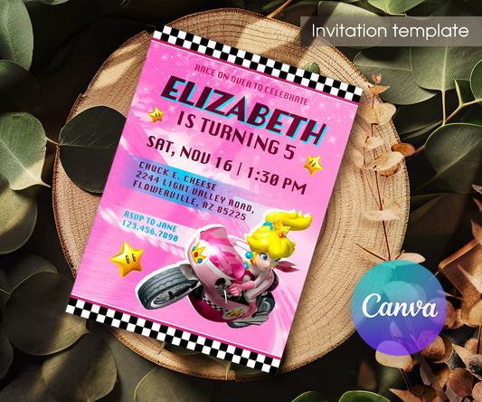 Mario Kart Gamer customizable invitation template | Share or Print | boy | BW981