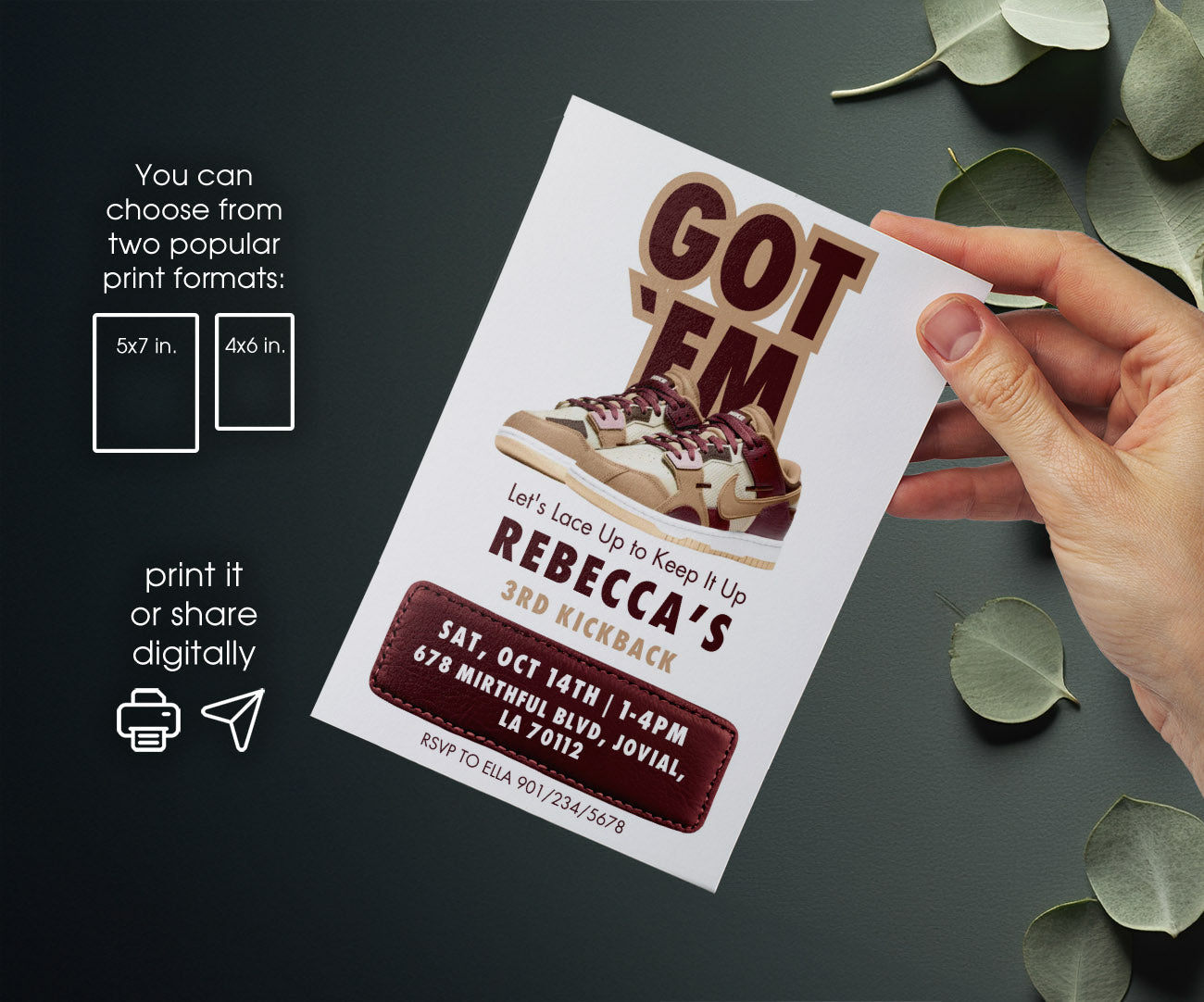 Sneaker Ball Air Jordan Nike customizable invitation template | Share or Print | RM957
