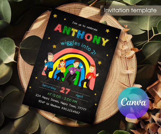Wiggles One Finger One Thumb customizable invitation template | Share or Print | IY193