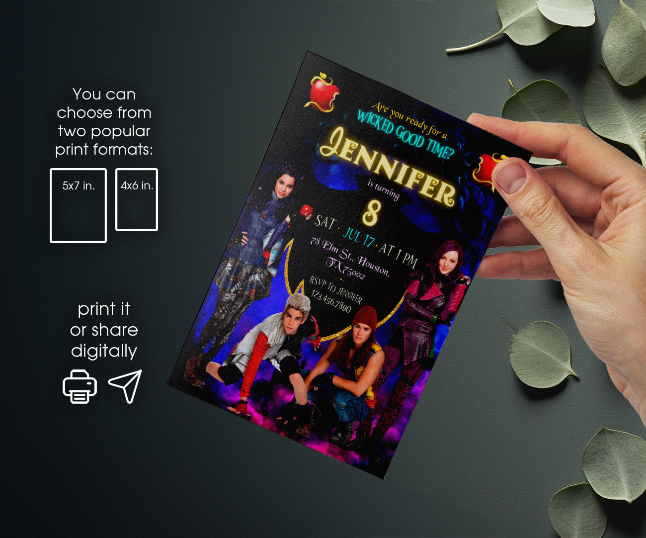 Descendants Disney customizable invitation template | Share or Print | NU502