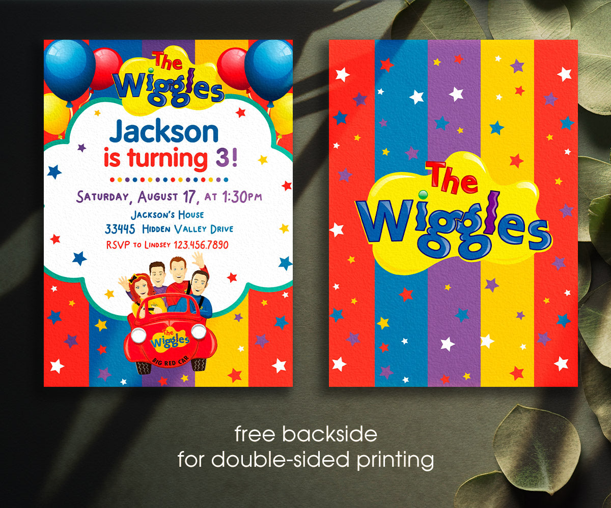 Wiggles One Finger One Thumb customizable invitation template | Share or Print | SV681