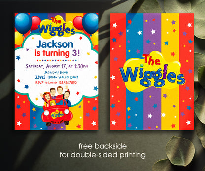 Wiggles One Finger One Thumb customizable invitation template | Share or Print | SV681
