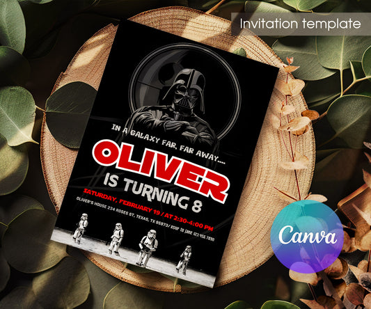 Star Wars Darth Vader customizable invitation template | Share or Print | boy | UA105