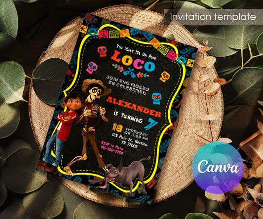 Coco Día Muertos Halloween customizable invitation template | Share or Print | HQ502