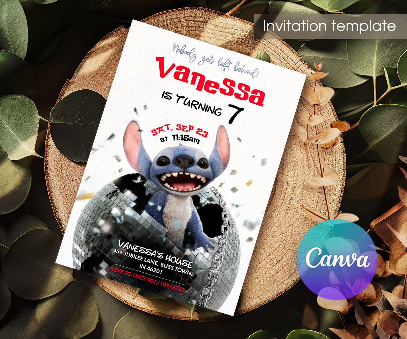 Lilo & Stitch Aloha customizable invitation template | Share or Print | NM278
