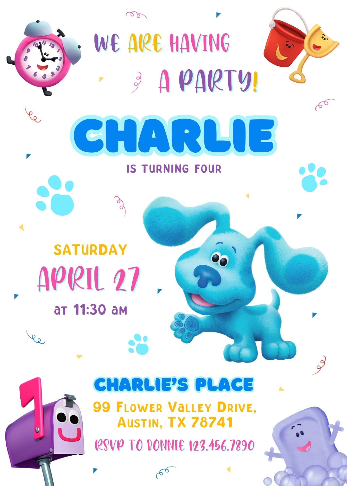 Blue's Clues Puppy customizable invitation template | Share or Print | MQ170