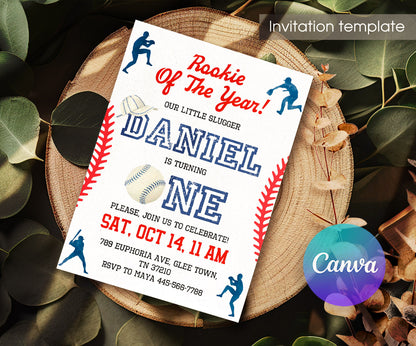 Baseball MLB Sport customizable invitation template | Share or Print | boy | UJ658