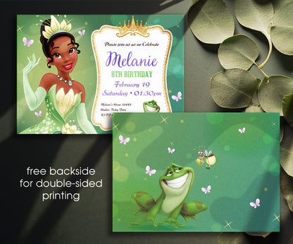 Tiana Frog Princess customizable invitation template | Share or Print | girl | DA634
