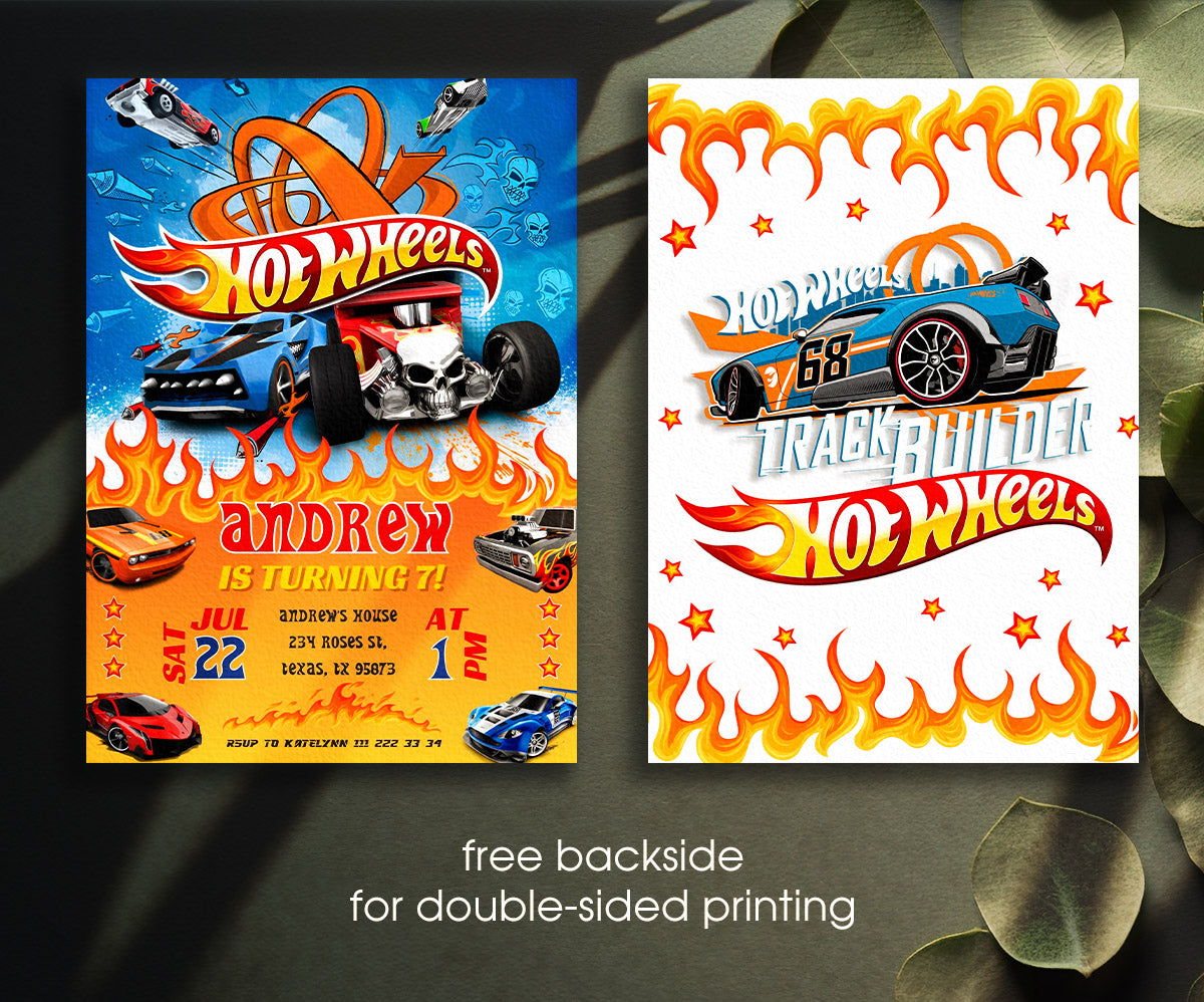 Hot Wheels Racing customizable invitation template | Share or Print | boy | VT382