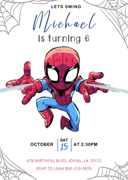 Spidey and His Amazing Friends customizable invitation template | Share or Print | boy | FI277