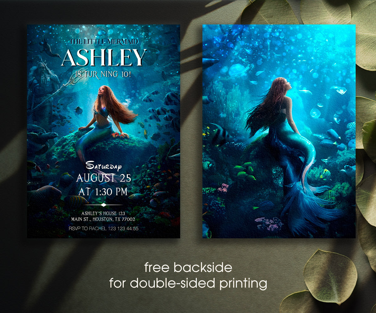 The Little Mermaid Ariel customizable invitation template | Share or Print | girl | XR270